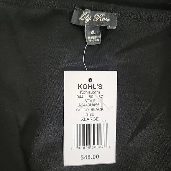 Lilly Rose Black Bodycon Dress Off Shoulder Stretch NWT Womens XL Sexy Party - Picture 7 of 8